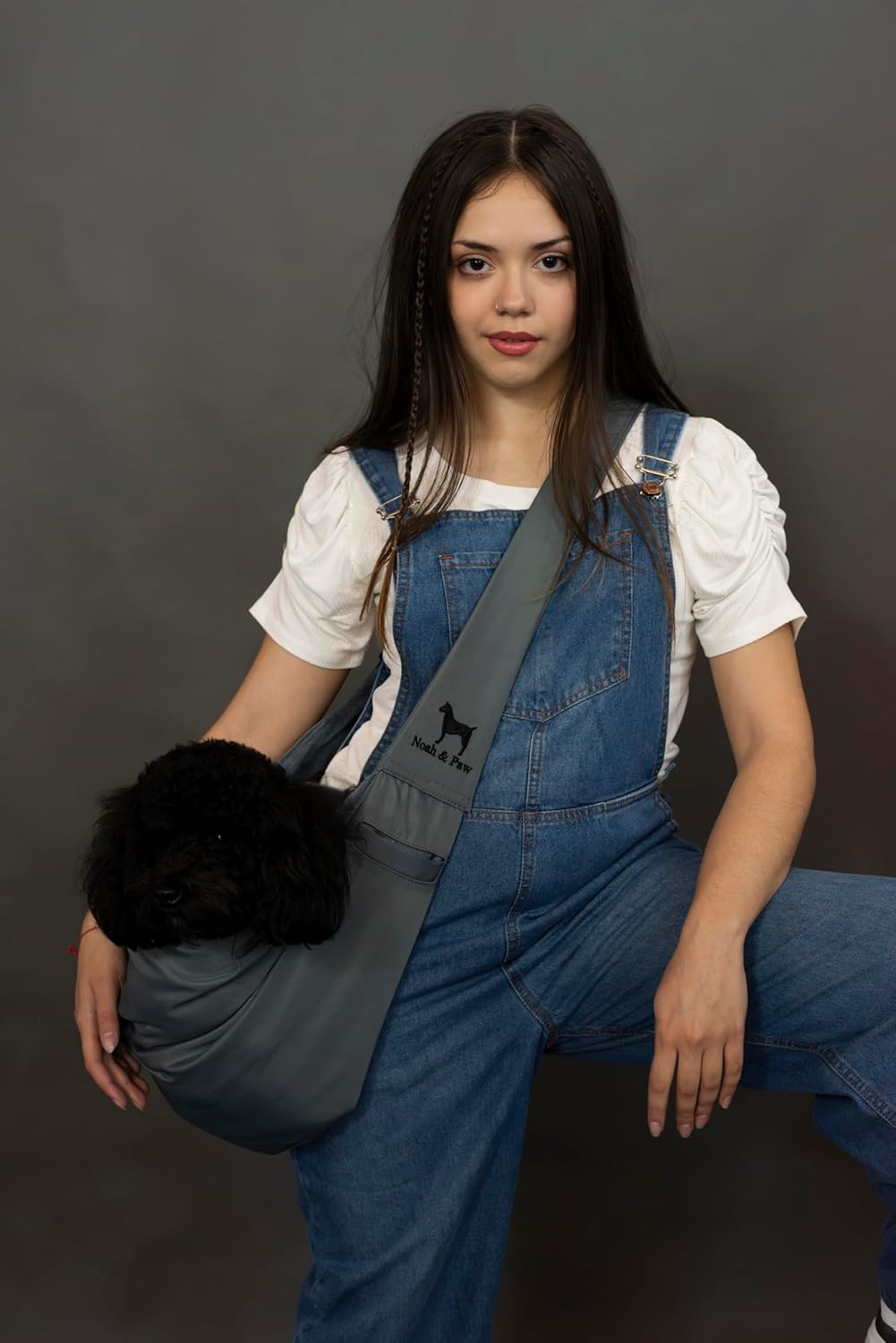 Noah & Paw Dog Sling Carrier for Small Dogs 5-18lb, Dog Sling for Small Dogs and Cats, Dog Carrier with Adjustable Padded Strap, Premium Twill, Lined with Fur, Double Safety Feature, Machine Washable - Image 7