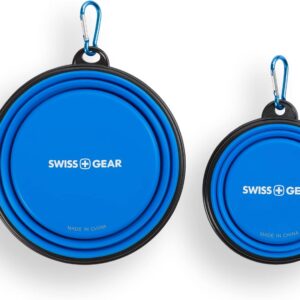 SwissGear 3335 2-Pack Collapsible Dog Bowls for Travel, with Can Lid S...