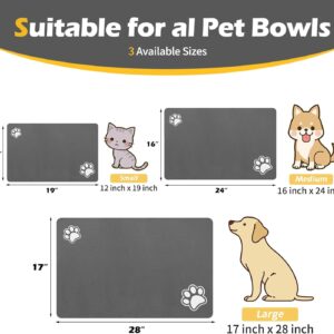 Pet Feeding Mat-Absorbent Dog Mat for Food and Water Bowl-Dog Accessories Pet Supplies-Dog Water Bowl for Messy Drinkers-No Stains Quick Dry Dog Water Dispenser Mat (12″x19″, Dark Grey)