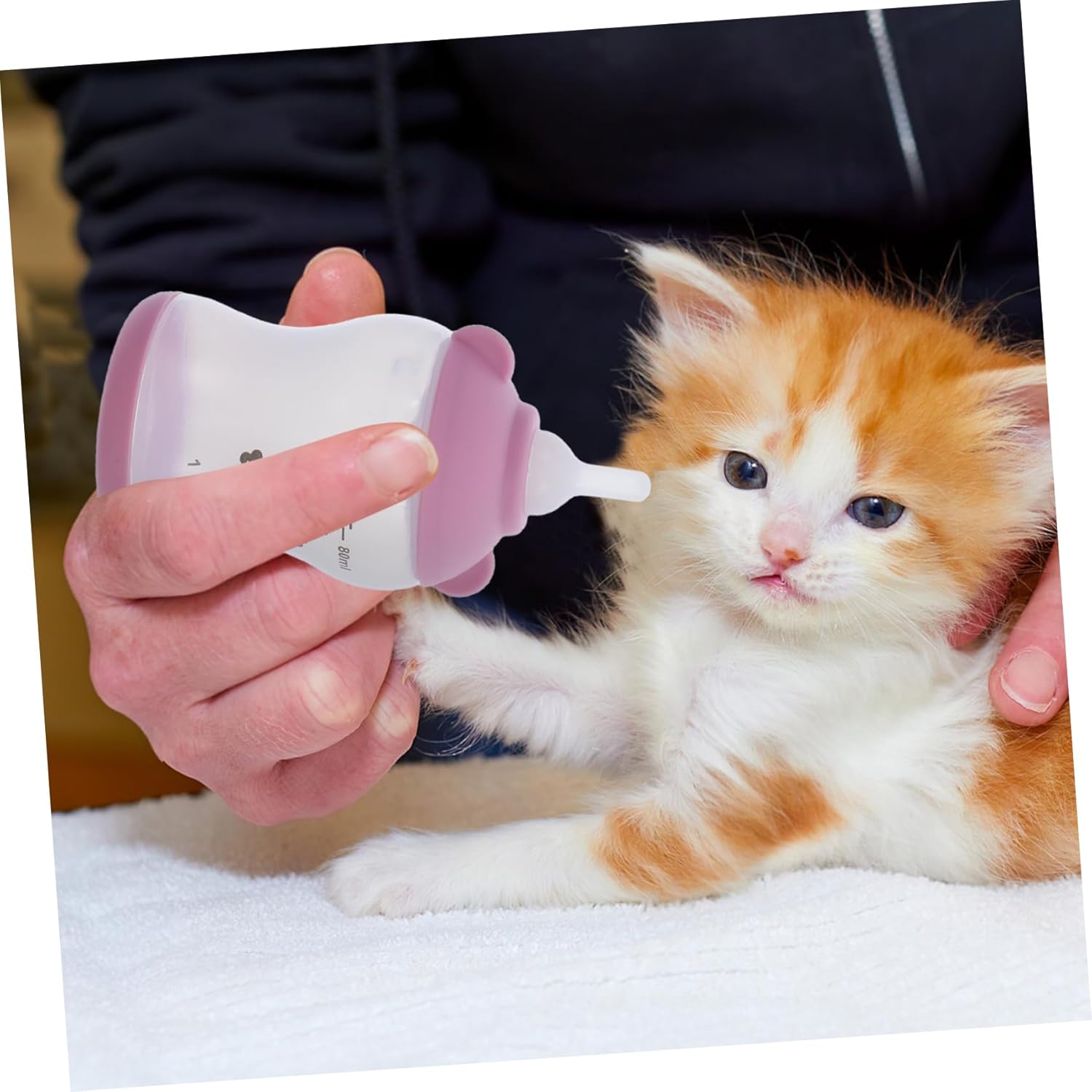 SUPVOX 2pcs Kitten Milk Feeder Bottles Portable Nursing Supplies for Newborn Pets Travel-Friendly Design with Natural-Like Nipples for Kittens and Puppies Blue Pink - Image 9