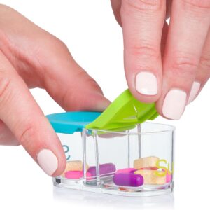 Sagely Smart XL Weekly Pill Organizer – Sleek AM/PM Twice a Day Pill Box with Free Smartphone Reminder App and 7 Day Travel Containers (Large Enough to Fit Fish Oil and Vitamin D Supplements)