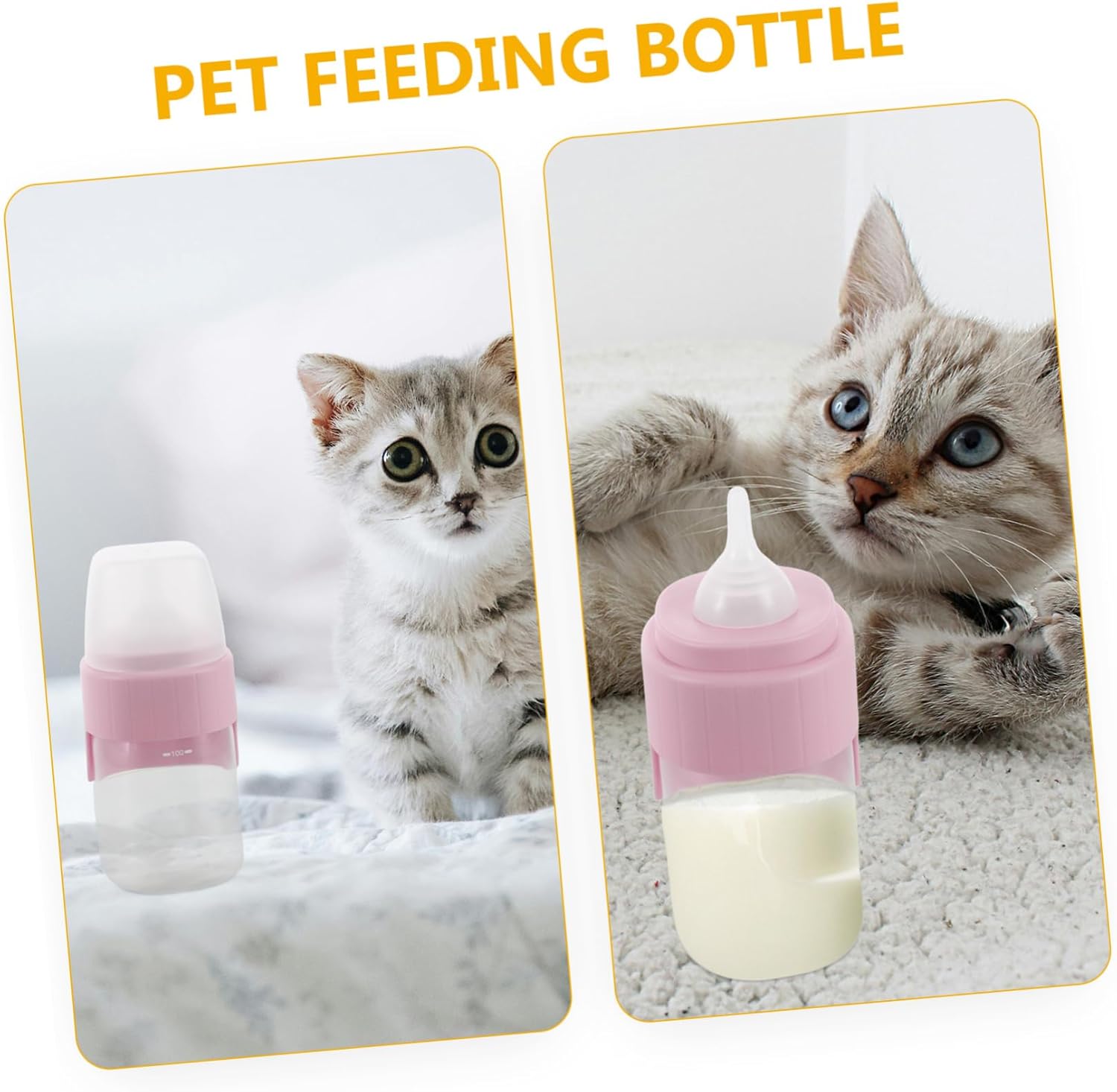 Happyyami Practical Kitten Milk Feeder Portable Dog Feeding Bottle with Nipple for Puppies Small Animals for Travel Daily Use Easy to Clean Controlled Milk Flow - Image 6