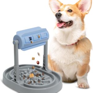 Interactive Dog & Cat Treat Puzzle Toy,Stimulating Dog Toys Slow Feeder Dog Bowl Enrichment Toy,Anxiety IQ Training&Mental,Smart Feeding and Adjustable Heights for Small Medium Dogs Pets