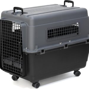 SportPet Designs Plastic Airline Approved Kennels Wire Door Travel Dog Crate, Large