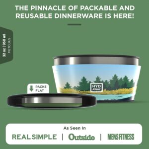 HYDAWAY 1-Quart Collapsible Insulated Bowl with Lid – BPA-Free, Leak-Resistant, Space-Saving Camp Bowl – Ideal for Hiking, Travel & Outdoor Meals