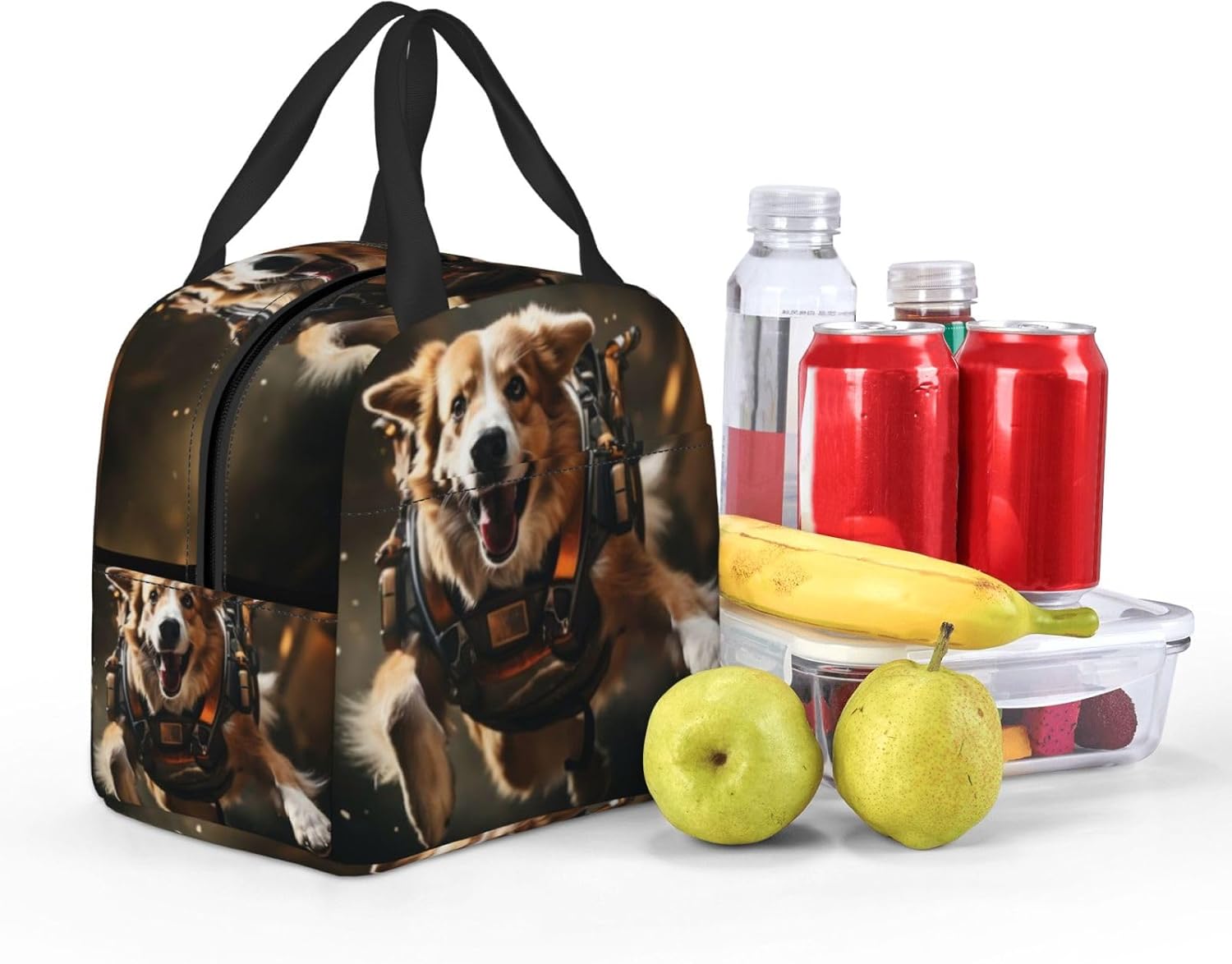 Portable Lunch Bag Insulated Dog Futuristic Gear Space Lunch Box Reusable Tote Bag Unisex for Work, Travel, Picnic, Office, Camping, Hiking, Picnic, Beach - Image 8