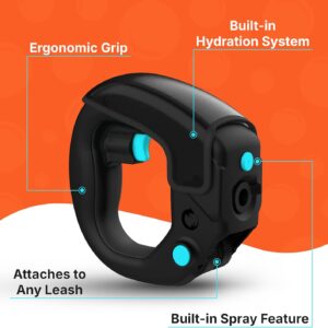 Portable Dog Water Bottle with Flip-Open Cup & Squirt Feature Without Leash – Leakproof Water Dispenser Attaches to Leash – Travel Bowl for Dogs for Hikes, Walks, Outdoor Use – 12 oz