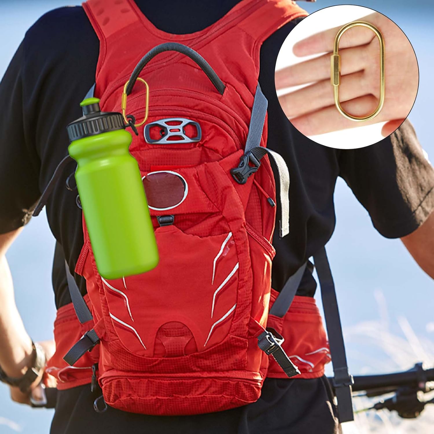 Keychain - Gold Carabiner Clip with Secure Locking Screw Design - Ideal for Keys,Bags,Accessories,Luggage Tags & Pet Collars- & Stylish - Image 4