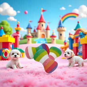 2Pcs Colorful Dog Plush Vocal Toy Rainbow,Puppy Essentials,Dog Bone-Shape Chewing Toy Pet Supplies for Pet Playing Chew Toys,Use Adorable Quality and Attractive and Professional Chew Toys