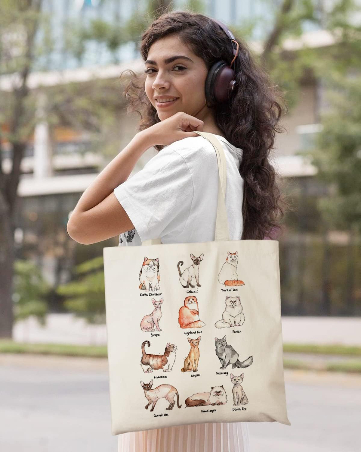 AUSVKAI Canvas Tote Bag Aesthetic for Women, Cute Reusable Cloth Cotton Bags for Shopping Beach Grocery - Image 7