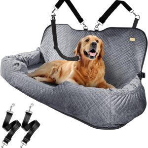 Large Dog Car Back Seat for 100lbs Dogs Pet Bed Car Seat Fully Detacha...
