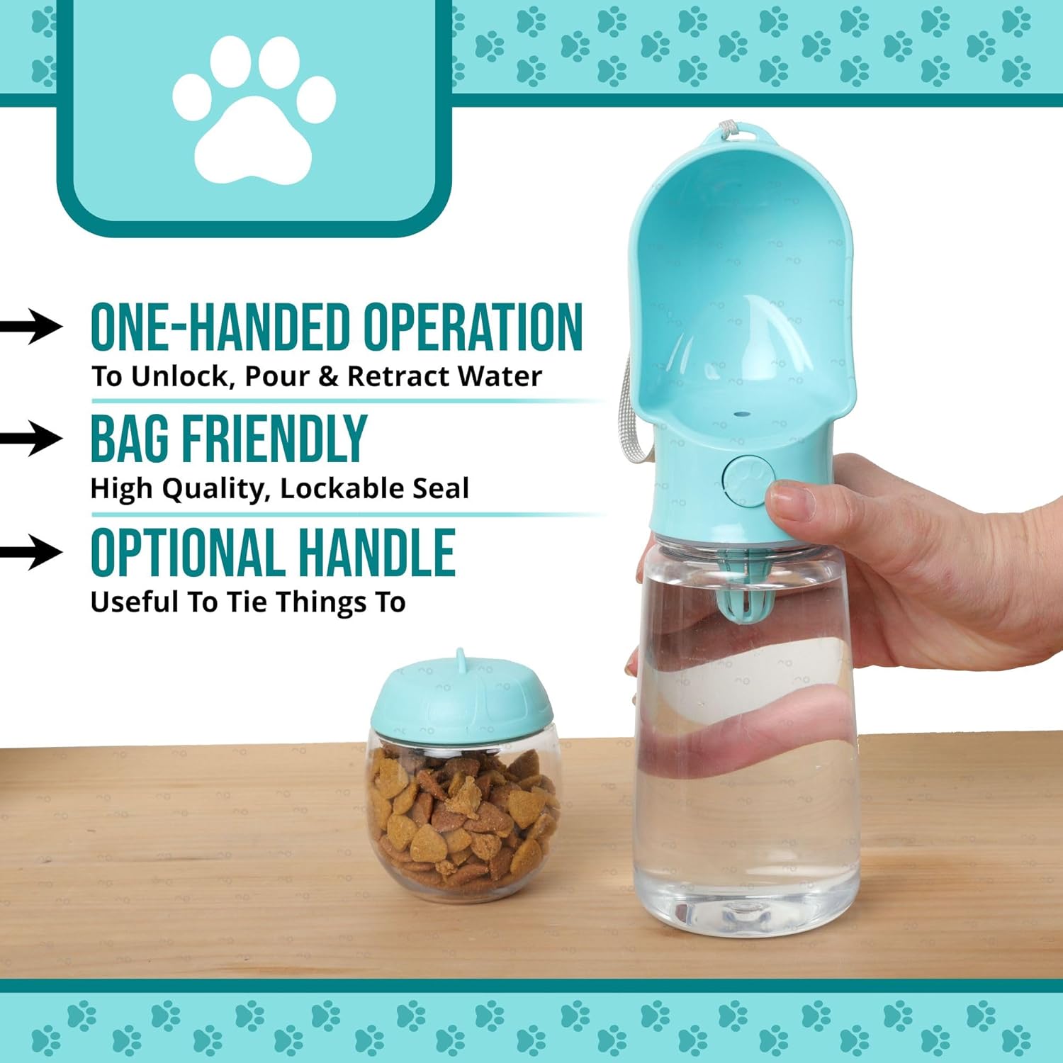 Leak Proof Portable Dog Water Bottle with Bowl – Travel Pet Water Dispenser for Walking & Hiking – Food Grade Plastic – Choose from 3 Colors (Blue, 320 ml) - Image 7