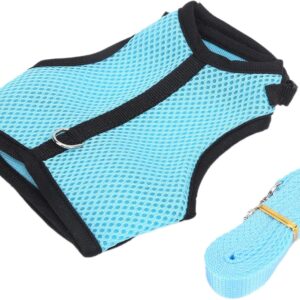Pets Vest Harn and Le Set Mesh Pet Le for Bits Guinea Pig Har Small Pet Chest Har (Light Blue)