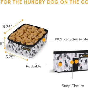 OllyDog Crumple Travel Food Bowl, Water-Resistant Collapsible Dog Bowl, Portable Dog Bowl, Pet Supplies, Ideal for Outdoor Camping, Walking, Traveling, Hiking (Tree Hugger – Night)