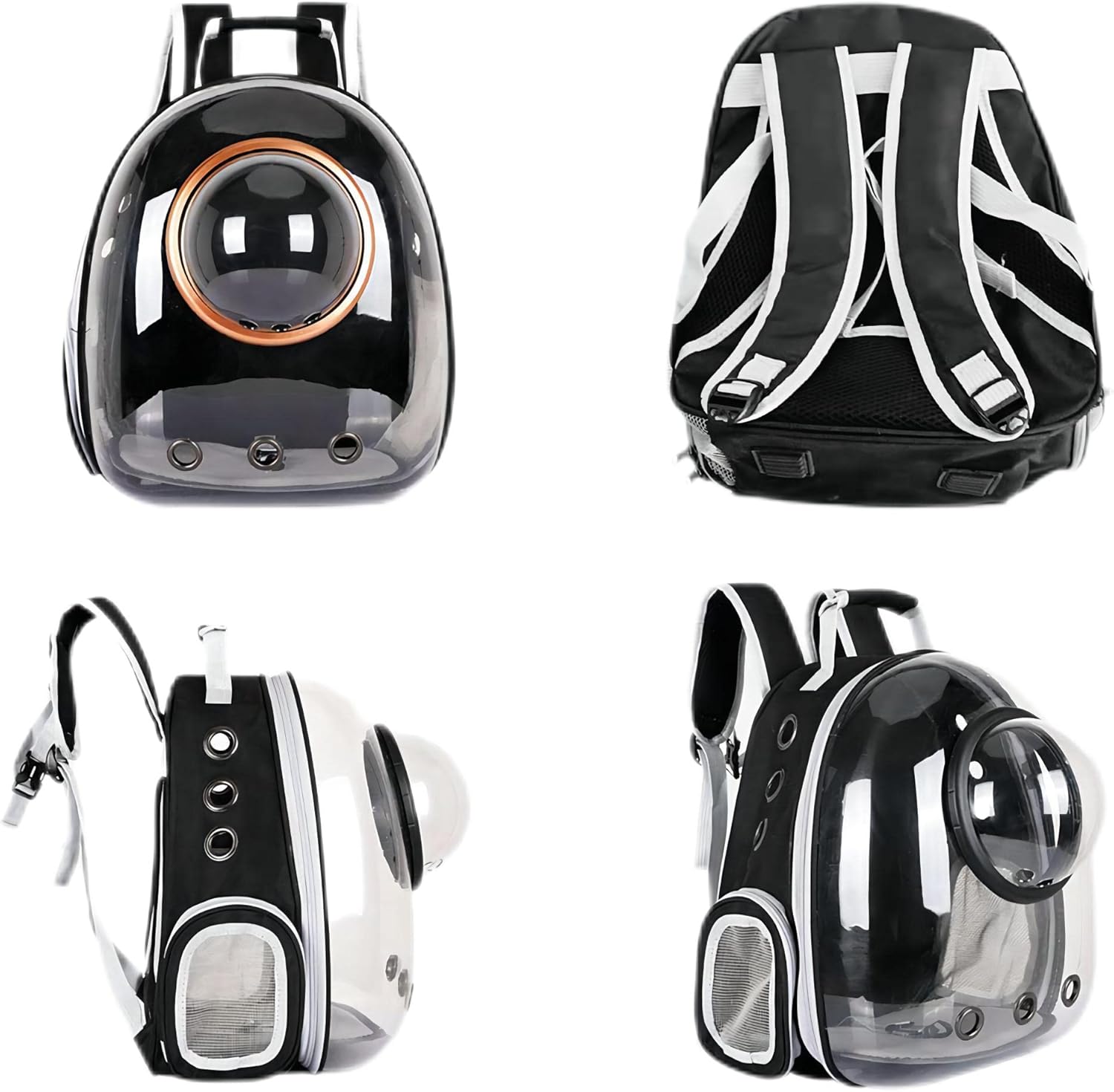 Pet Space Capsule Backpack, Small Medium Cat Puppy Dog Carrier, Transparent Breathable Heat Proof, Pet Carrier for Travel Hiking Walking Camping, Black - Image 5