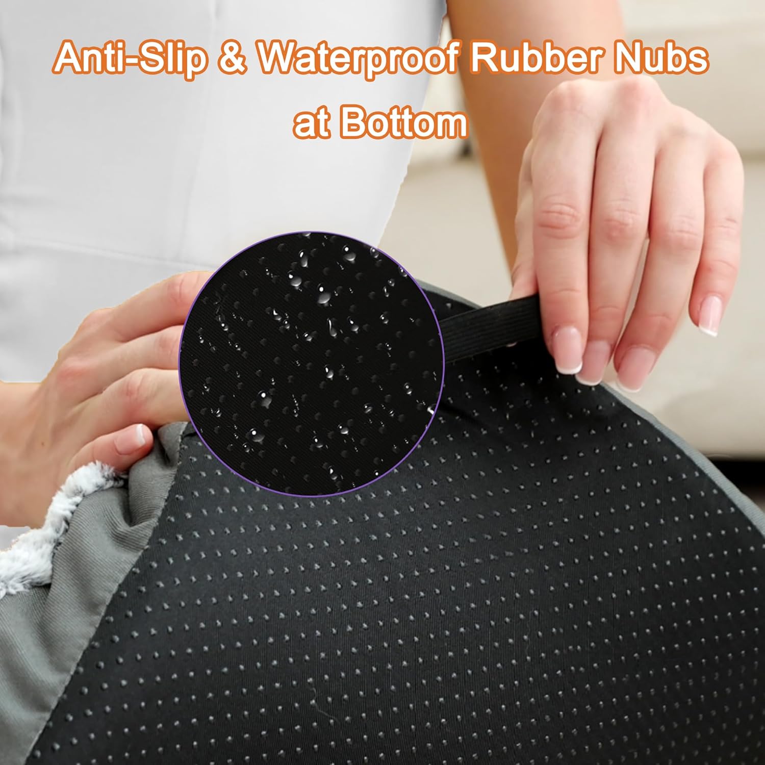 POCBLUE Deluxe Washable Dog Bed for Large Dogs Dog Crate Mat 35 Inch Comfy Fluffy Kennel Pad Anti-Slip for Dogs Up to 60 lbs, 35" x 23", Grey - Image 4