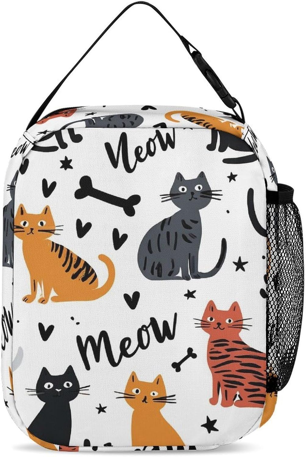 Backpack with Lunch Box Cosmetic Bag Bookbag Set Cute Cat Animals Pet Shoulder Bags with Lunch Box Storage Bag Backpack Set - Image 5
