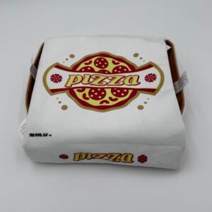 10″ Deluxe Plush Pizza Box Dog Toy w/8 Squeaky Slices