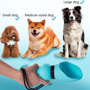 Portable Collapsible Dog Water Bottle: 19oz Food Silicone Dog Travel Water Dispenser for Small and Medium Dogs, Leak Proof, Lightweight for Beach, Hiking, Walking, Camping, Daily Activities (Orange)