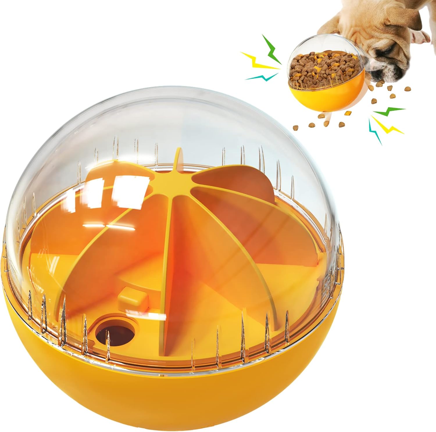 Dog Treat Ball, Interactive Squeaky Mental Stimulation Toys, Slow Feeder Puzzle Toys for Medium/Large Dog Breeds