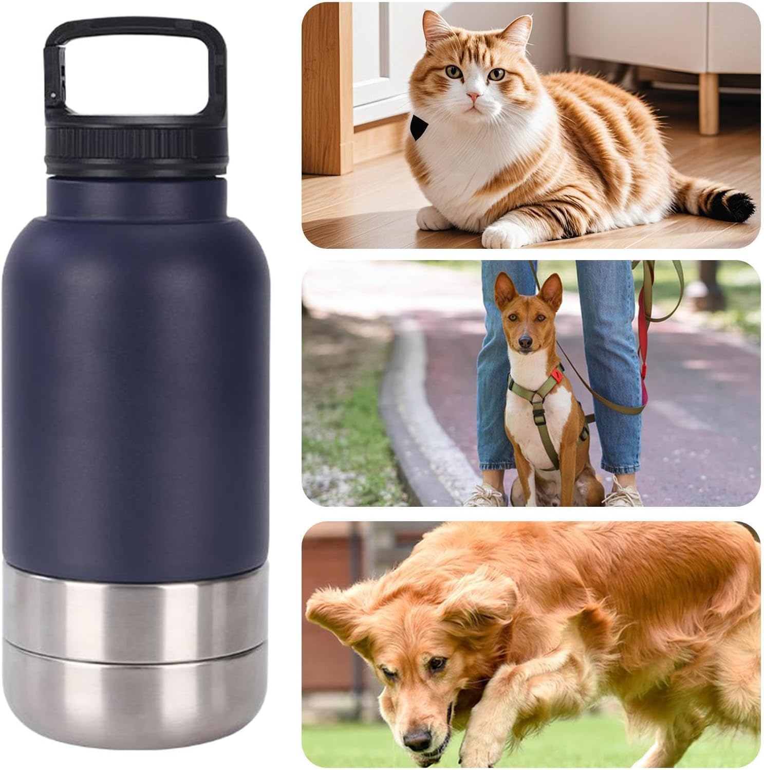 Dog Water Bottle - Dog Water Feeder | Puppy Bottle with Bowl | Leak Proof 1520ml Cat Drinking Cup Detachable Bowl Outdoor Travel Walking Hiking Apartment Camping Portable Pet Hydration Accessory - Image 4