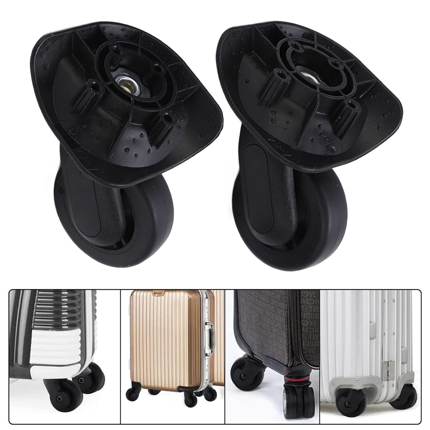Casters Set of 4, Caster Wheels with Good Flexibility PP and PET Plate Casters for Suitcase - Image 3