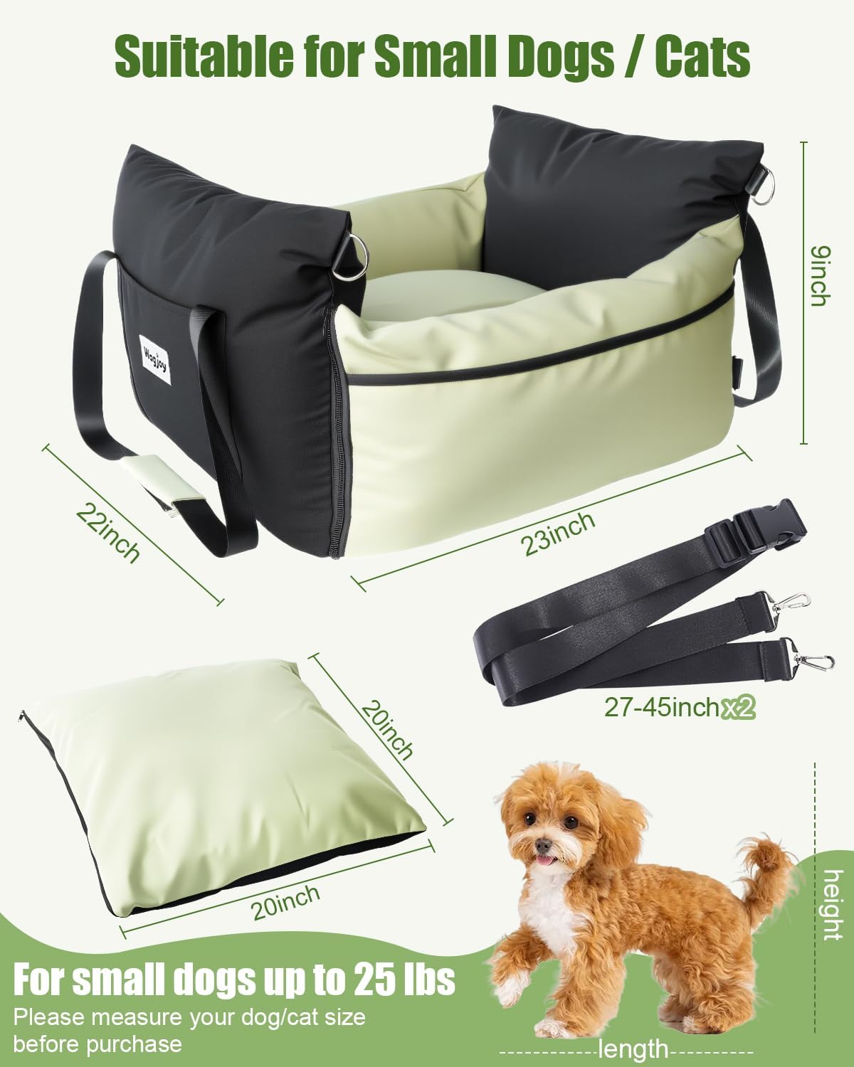 Dog Car Seat Booster for Small Dogs – Harness-Compatible Pet Travel Accessory, Portable Travel Bed & Carrier Bag, Easy Install, Machine Washable Dog Bed - Image 3