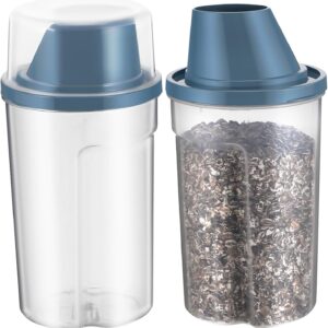 Kisangel 2pcs Pet Food Storage Container 1000ml Pet Food Containers Airtight Dry Pet Food Bins for Travel Food Bucket Pet Supplies, 1000ml