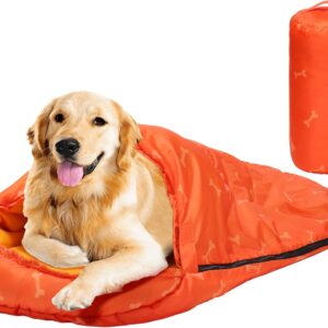 Lifeunion Dog Sleeping Bag with Storage Bag Waterproof Warm Packable Dog Bed for Travel Camping Hiking Backpacking
