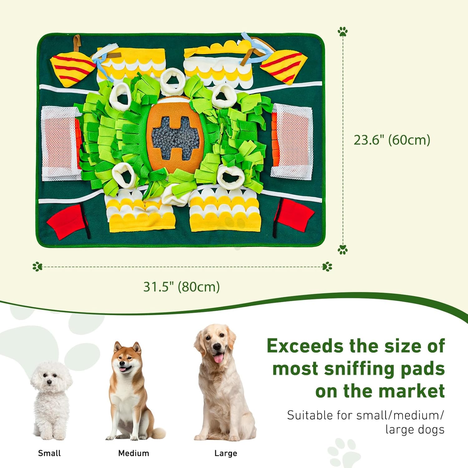 Snuffle Mat for Dogs Large Breed, 24''x32'' Interactive Sniff Mat for Dogs, Slow Feeder Dog Treat Mat for Smell Training and Mental Stimulation, Enrichment Feeding Game for All Breeds (Large) - Image 3