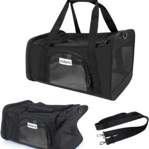 17 x 12 x 8.5 TSA Approved pet Carrier for Extra-Small Dog Under 6-8 lbs and Small cat Under 8-10 lbs,10.5” Higher Side with Elastic Frame to Putted underseat for jetblue Airlines.