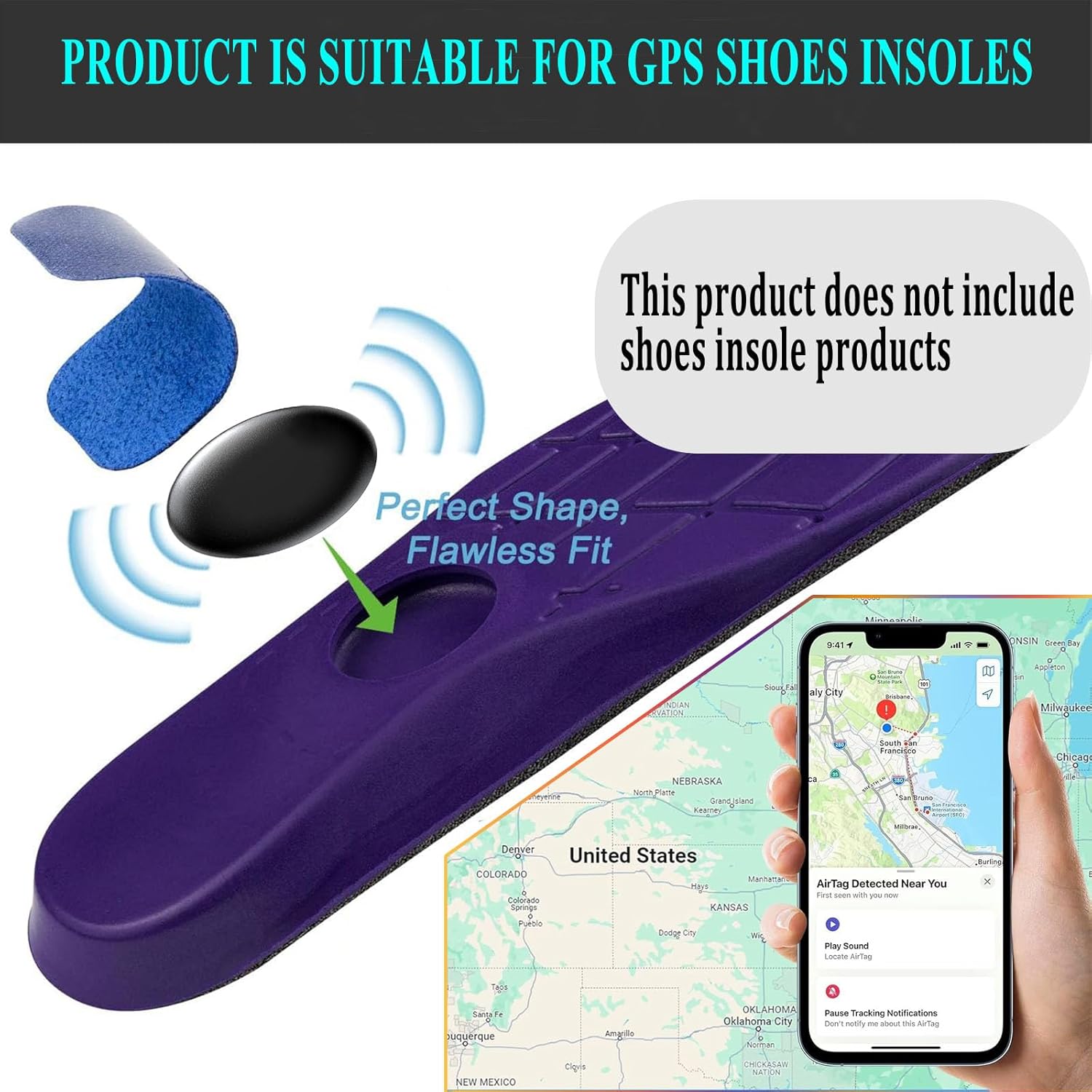 Smart Tracker Tags-1 Pack for iOS-Accurate Location Tracking-Waterproof & Compact Design-Long-Lasting Battery-Ideal for Keys, Luggage, and Pets (BlueF, 1 PCS) - Image 3