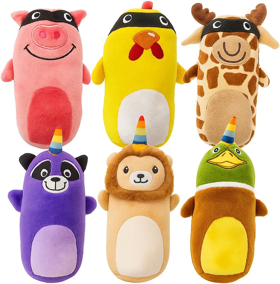 Jalousie 5 Pack Tough Plush Animal Dog Toys Assortment Value Bundle Dog Squeaky Toys Assortment Puppy Pet Mutt Dogs Toy Squeak Toy for Snall Medium Large Breeds (6 Pack Surprise Mix) - Image 7