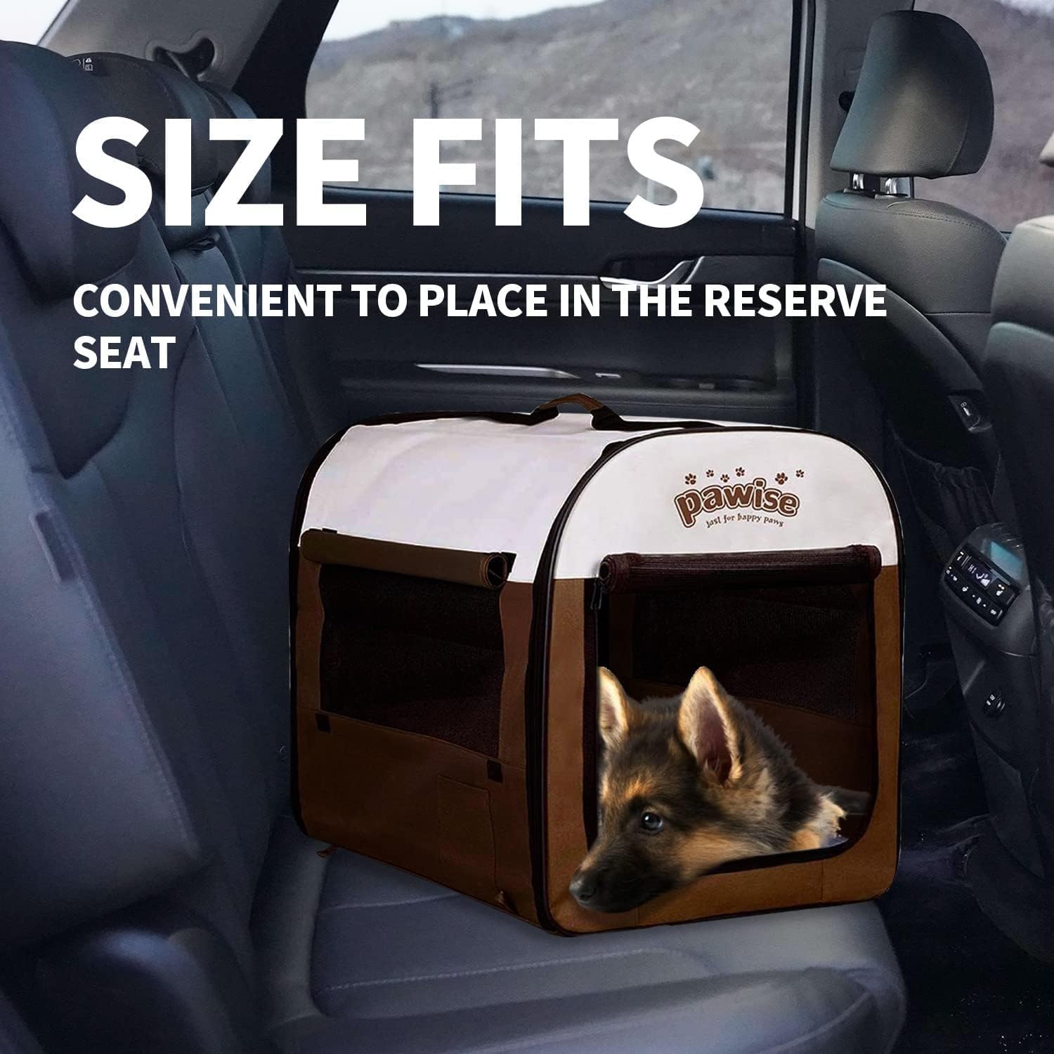 PAWISE Collapsible Soft Dog Crate Pet Kennel Houses, Portable Dog Crates for Medium Dogs, Lightweight Travel Crate Kennel Indoor & Outdoor, 31"x22"x24",Large - Image 5