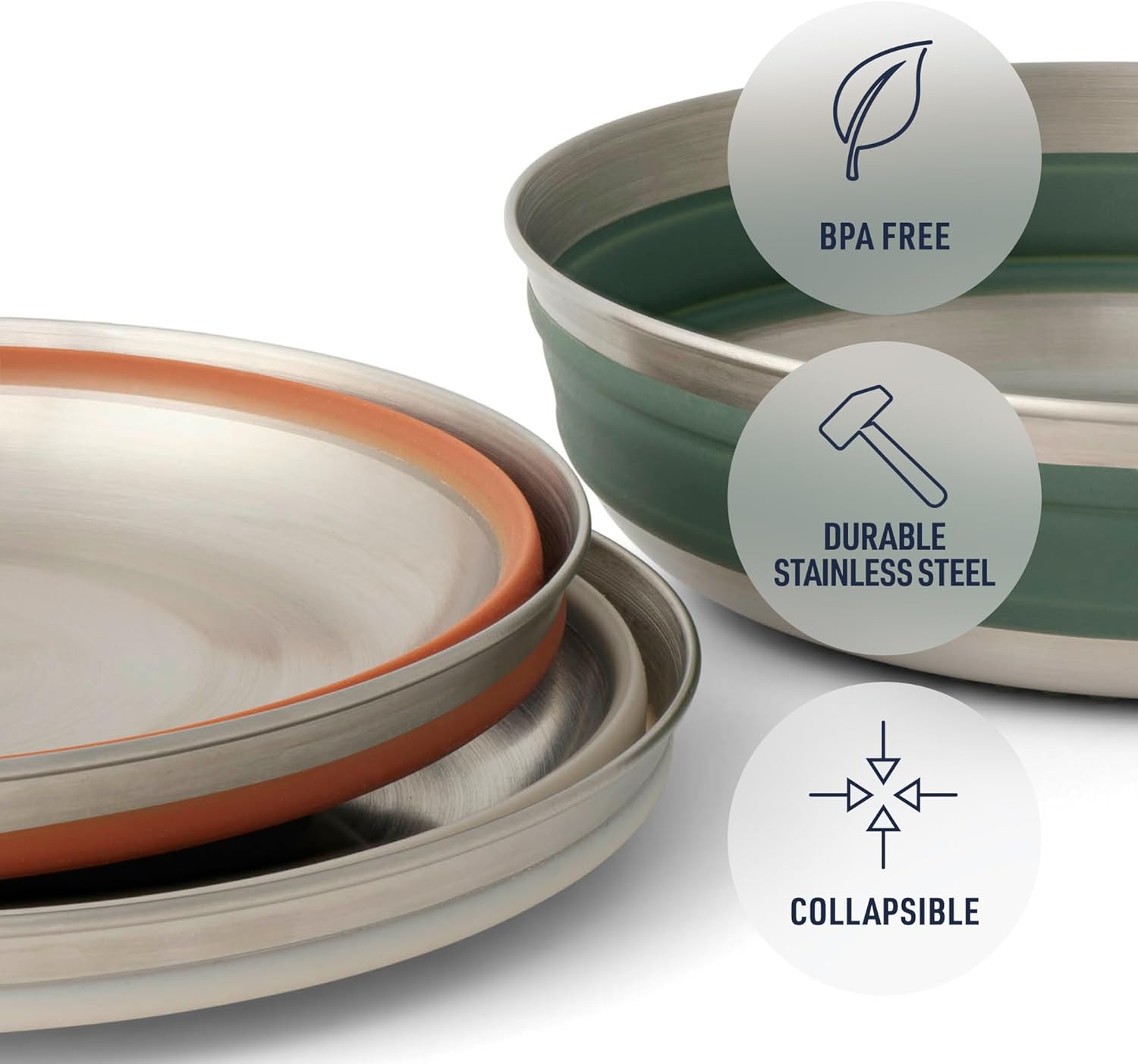 Sea to Summit Detour Stainless Steel Collapsible Bowl, Medium (22 fl oz), Moonstruck Grey - Image 4