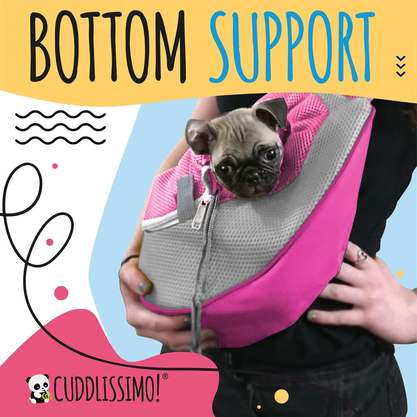 Pet Sling Carrier - Soft Front-Chest Carrying Bag for Small Pets (Ideal for Dogs, Puppies & Cats 6–10 lbs) - Carefully Sized for Yorkshire Terrier, Maltese, Toy Poodle, Papillon -(Pink-L) - Image 7