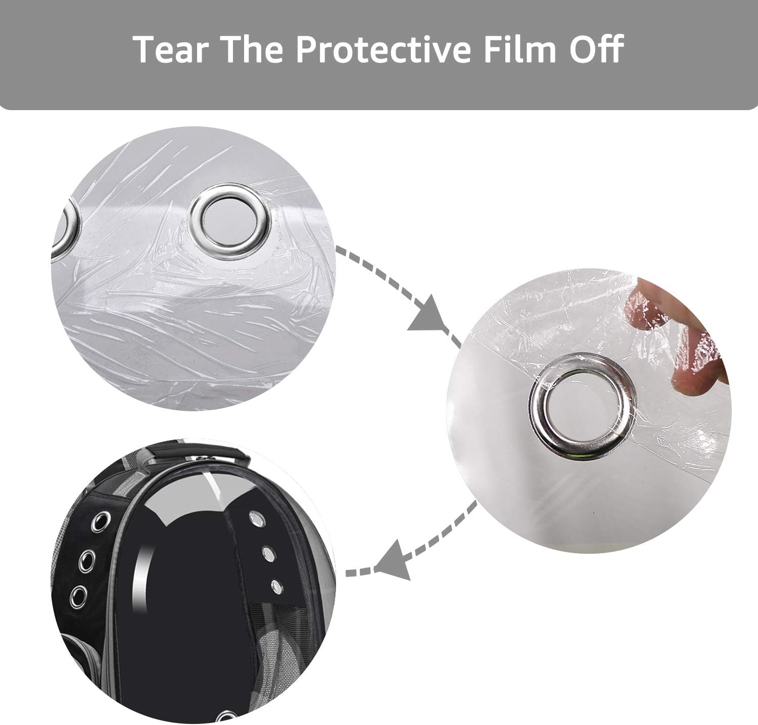 Backpack Carrier/Bubble Carrying Bag for Small Medium Dogs Cats, Space Capsule Pet Carrier for Hiking, Travel, Airline Approved- Black - Image 5