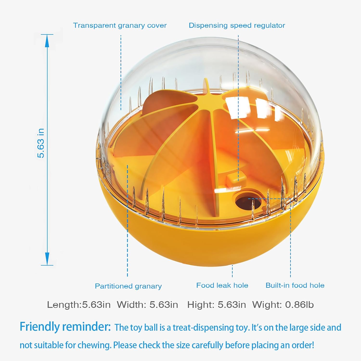 Dog Treat Ball, Interactive Squeaky Mental Stimulation Toys, Slow Feeder Puzzle Toys for Medium/Large Dog Breeds - Image 3