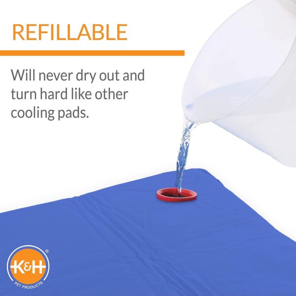 K&H Pet Products Coolin' Pet Pad Dog Mat, Portable Dog Cooling Mat for Travel or in Home, Perfect for Carriers, Crates, Outdoor Houses, Yards, Porches, Pet Beds & More - E-Large 38 X 27in Chill Blue - Image 3