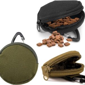 YUYTE 3 Pack Dog Treat Pouch Zipper Bags, Pet Feed Snack Bags for Training, Walking, Hiking, and Outdoor Activities, Food Dispenser for Pet Puppy Travel