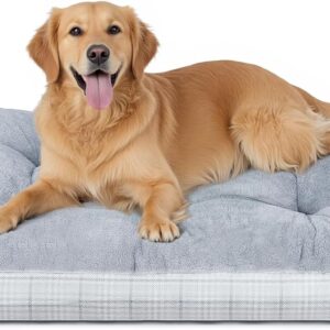 MIHIKK Washable XXL Dog Bed for Extra Large Dogs with Anti-Slip Bottom, Premium Foam Pet Pad for Crate for Large Medium Small Sized Puppies, 47" x 29" Gray
