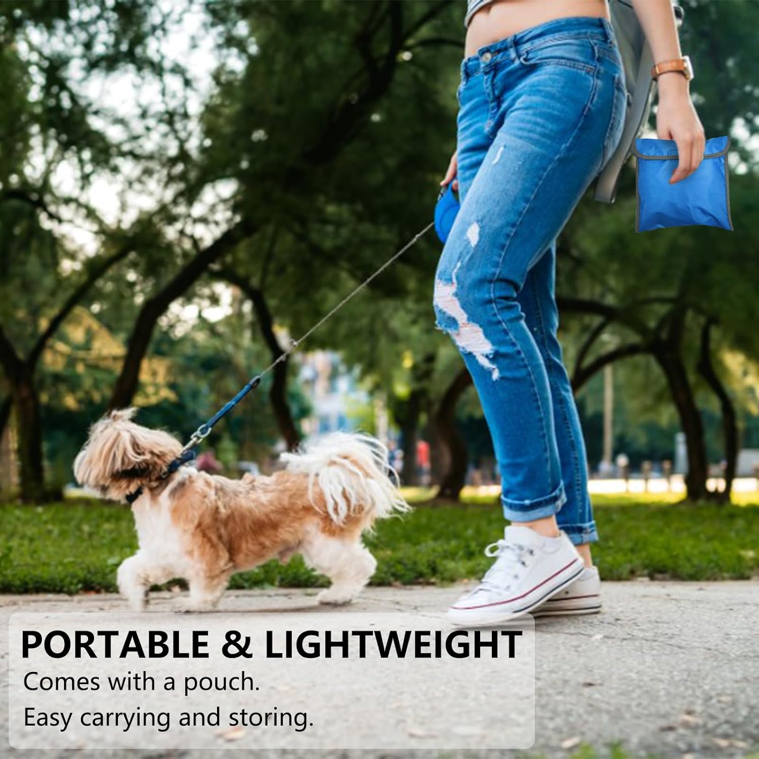 1pcs Pop Up Dog Cat Camping Tent, Blue Outdoor Play House Portable Sun Shelter Pet Tent for Dogs Cats Puppy Kitty Other Small Animals, L - Image 5