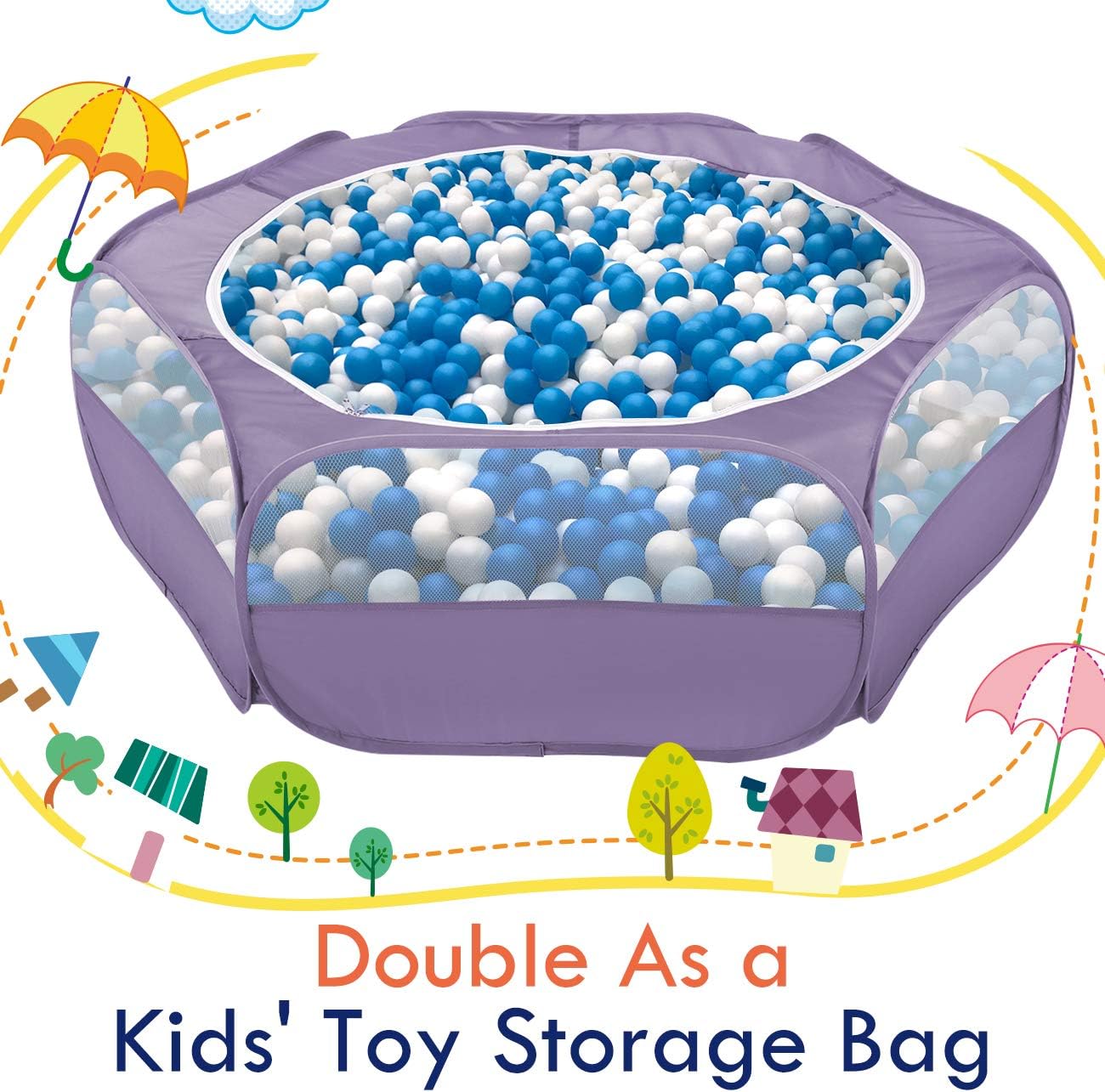 Pawaboo Small Animals Playpen, Waterproof Small Pet Cage Tent with Zippered Cover, Portable Outdoor Yard Fence with 3 Metal Rod for Chick/Kitten/Puppy/Guinea Pig/Rabbits/Hamster/Chinchillas, Purple - Image 8