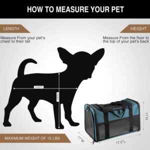 Cat Carrier – Portable Foldable Dog Pet Carrier, Soft-Sided Pet Bag up to 15 Lbs, Airline Approved Travel Puppy Carrier