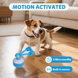 Interactive Dog Toys, Dog Toys to Keep Them Busy with Squeaky, Active Moving Dog Ball for Puppy and Medium Dogs, Durable Power Tail 2.0 Dog Toy，USB Rechargeable