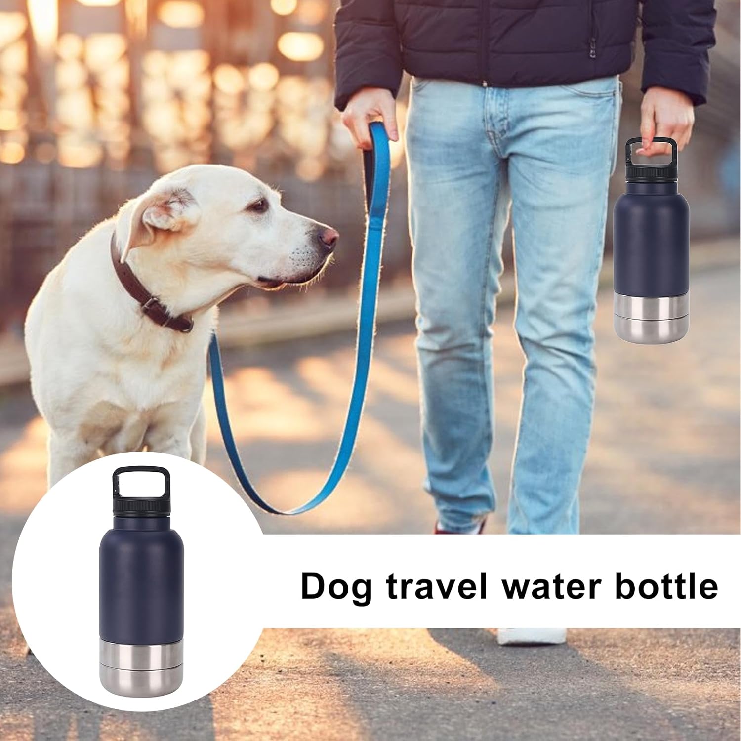Dog Water Bottle - Dog Water Feeder | Puppy Bottle with Bowl | Leak Proof 1520ml Cat Drinking Cup Detachable Bowl Outdoor Travel Walking Hiking Apartment Camping Portable Pet Hydration Accessory - Image 6