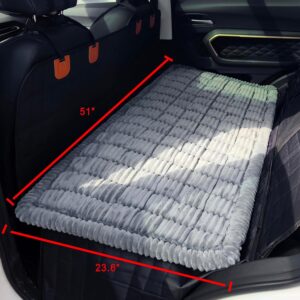 Backseat Dog Car Bed Mat, Non-Slip Travel Dog Bed for Backseat Extenders, Lightweight & Easy-to-Store, Soft Durable & Easy-to-Clean Car Seat Protector for SUVs, Trucks & Sedans (23.5″ x 51″)