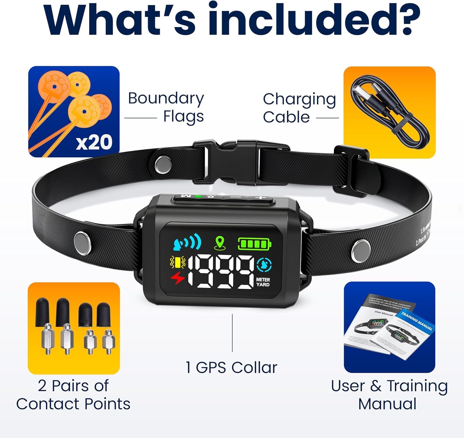 GPS Wireless Dog Fence - No Monthly Fee, Waterproof Pet Containment System with Smart Shock Collar - Safe GPS Tracker for Dogs - Adjustable, Rechargeable, Easy Setup - Image 8