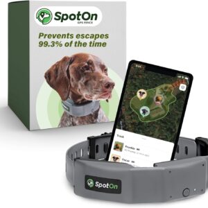 SpotOn GPS Wireless Dog Fence Collar, Accurate & Reliable, Unlimited Fences, Extended Battery Life Mode, No Subscription, Built in USA, Omni Collar Model, Large Dog Breed Neck Size 19"-26"