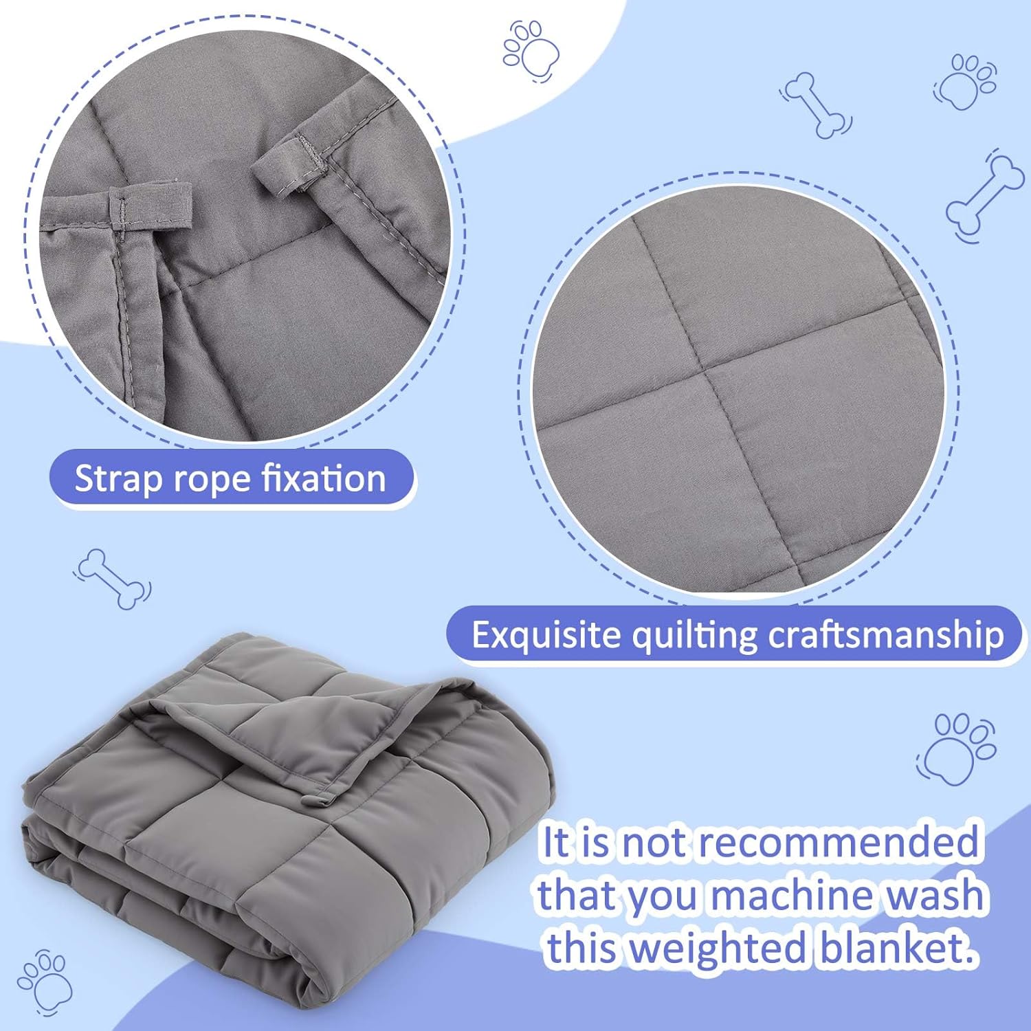 Geiserailie Weighted Blanket for Dogs Pets, Thunder Blanket for Dogs Soft Washable Blankets for Medium and Large Dog Use in Car, Bed, Couch, 36 L x 48 W - Image 5